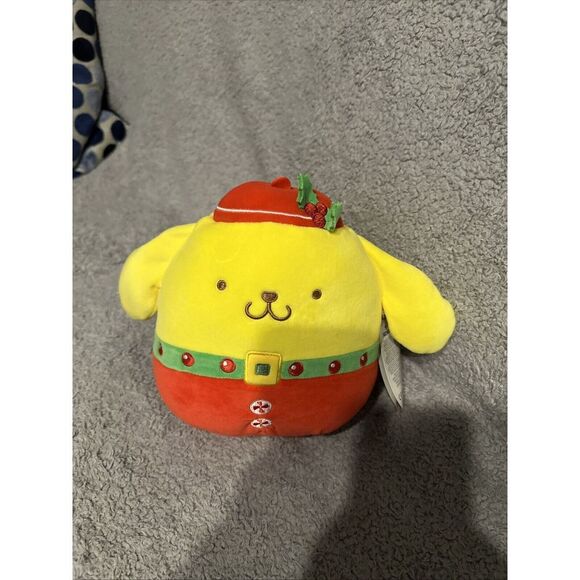 Squishmallows Sanrio Pompompurin Hello Kitty Christmas 8 Inch Soft Plush‎ New - Picture 1 of 4